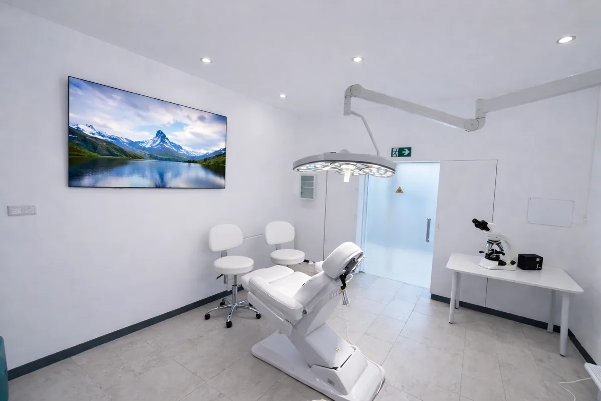 Steriler OP-Raum für Haartransplantation FUE Saphir DHI - Dion Hair Clinic